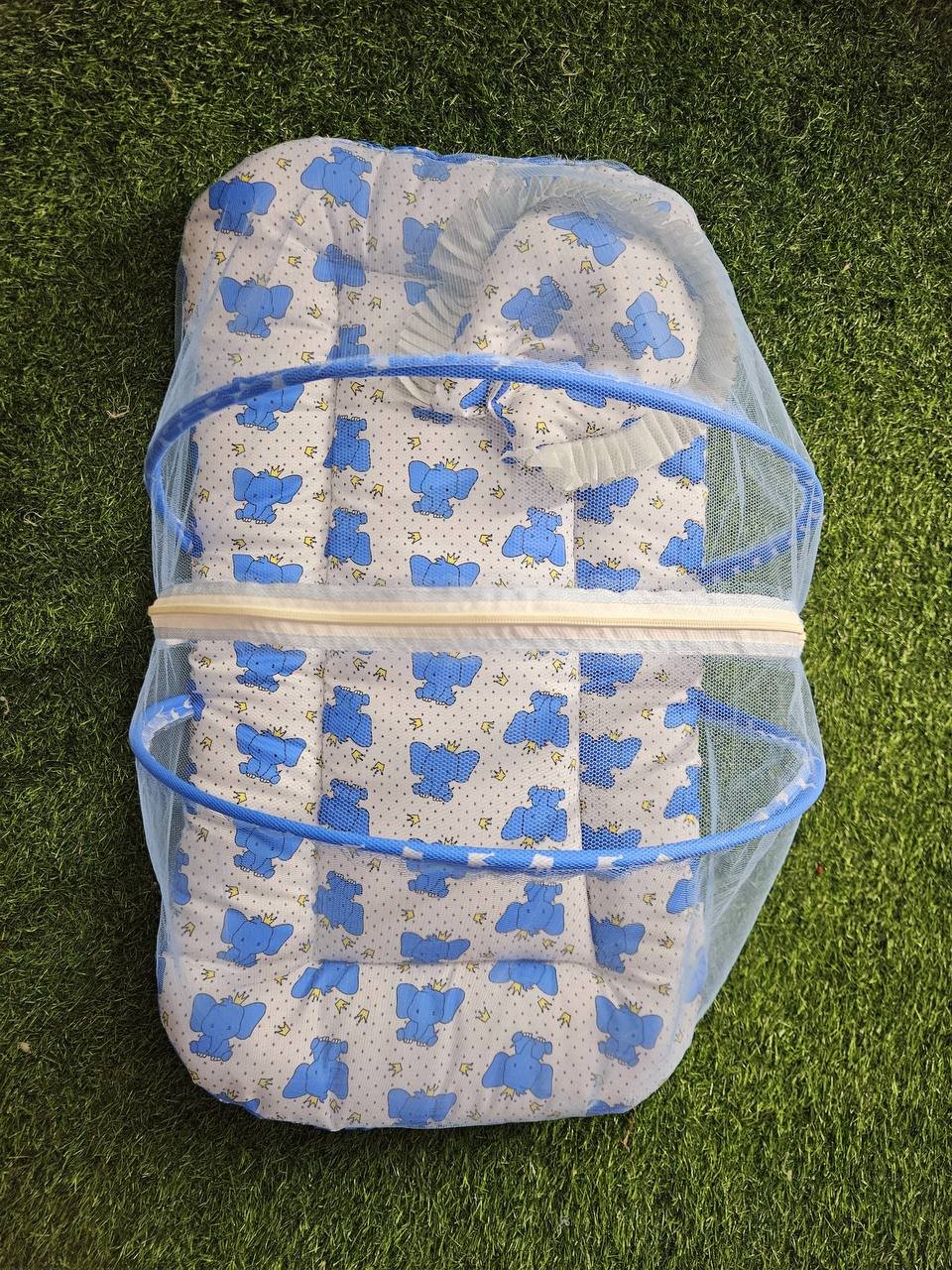 GODADI WALA Present Print Cotton Bedding Set Thick Base Foldable with Mosquito Net and Head Pillow - Zip Closure - Image 3