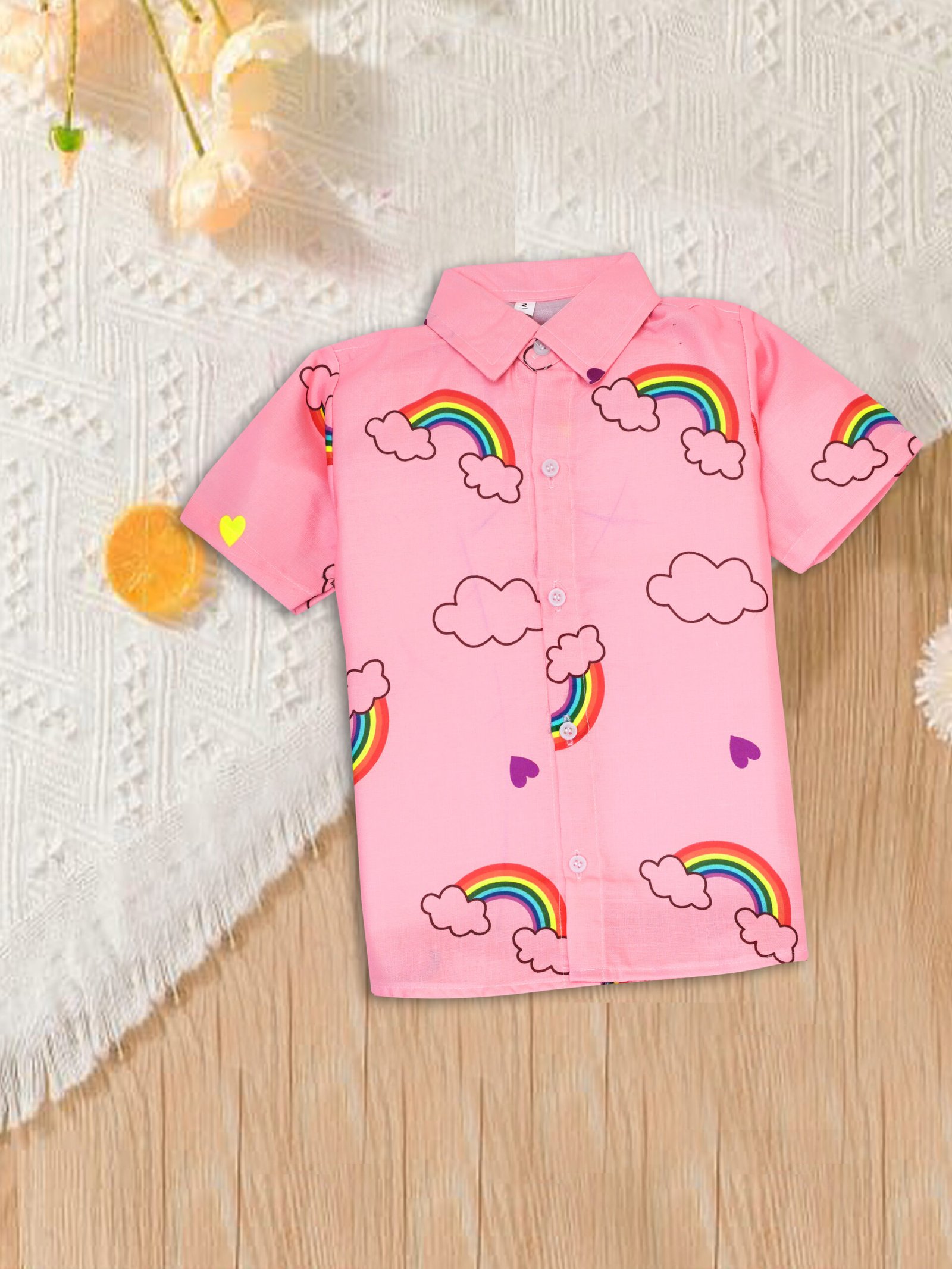 GODADI WALA Kidswear present a new born baby 1 pcs Cloth Pair set (PINK RAINBOW) - Image 6
