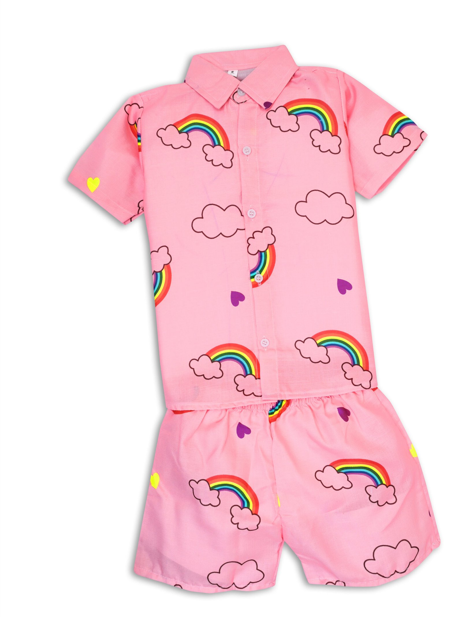 GODADI WALA Kidswear present a new born baby 1 pcs Cloth Pair set (PINK RAINBOW) - Image 4