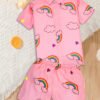 GODADI WALA Kidswear present a new born baby 1 pcs Cloth Pair set (PINK RAINBOW)