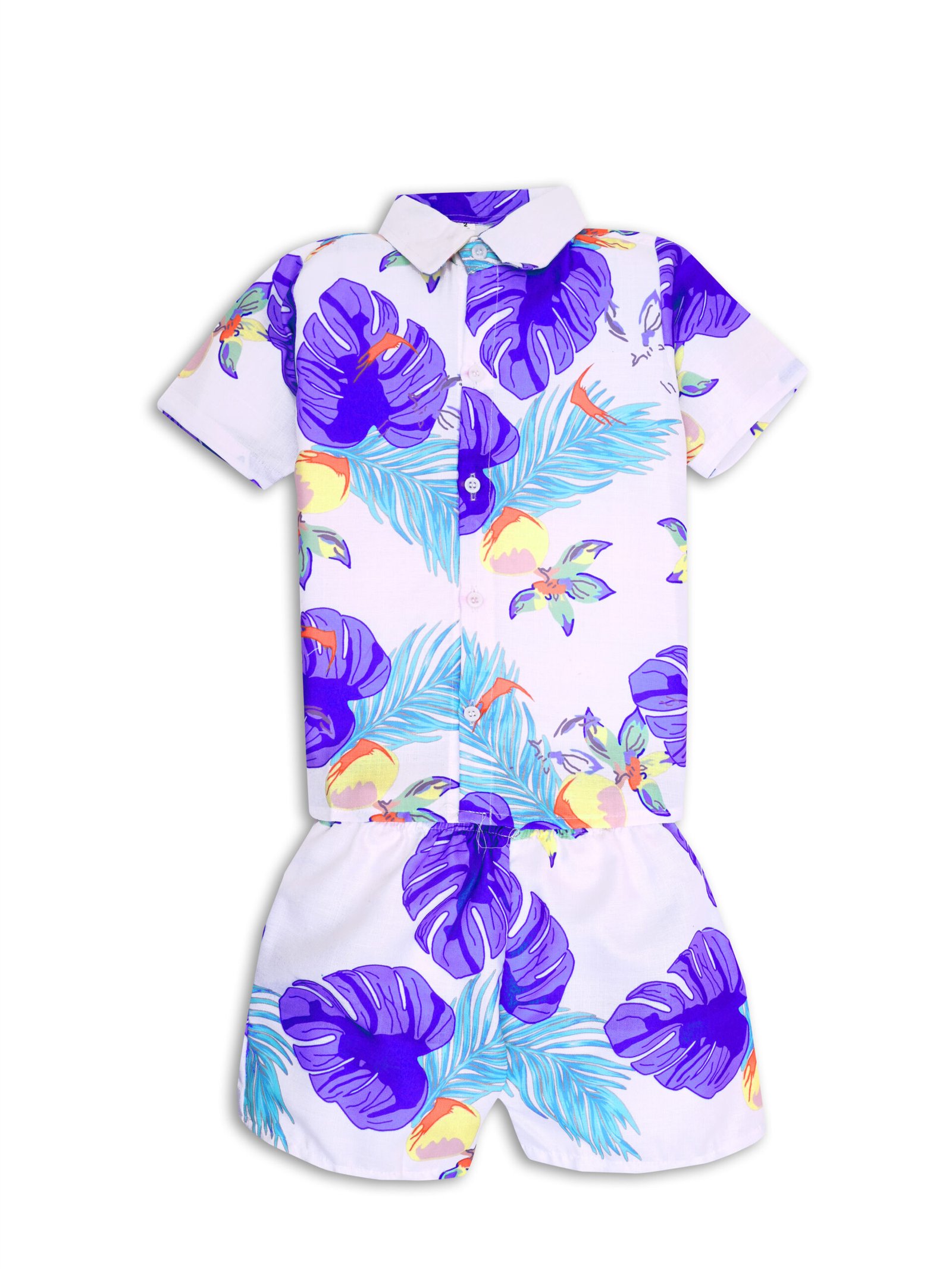 GODADI WALA Kidswear present a new born baby 1 pcs Cloth Pair set (WHITE BLUE PAN DESIEN) - Image 4