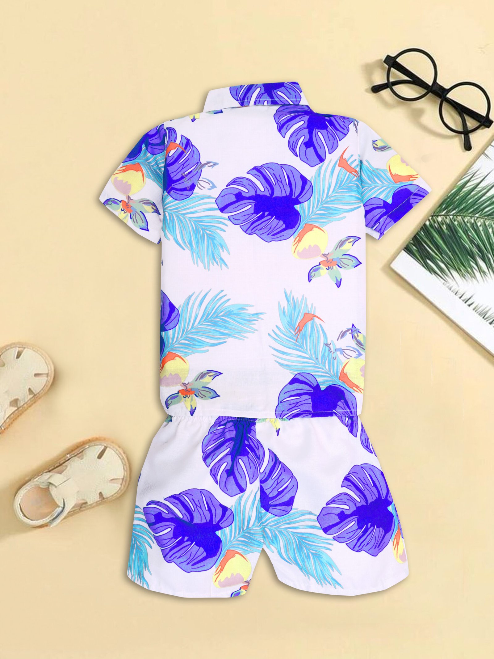 GODADI WALA Kidswear present a new born baby 1 pcs Cloth Pair set (WHITE BLUE PAN DESIEN) - Image 2