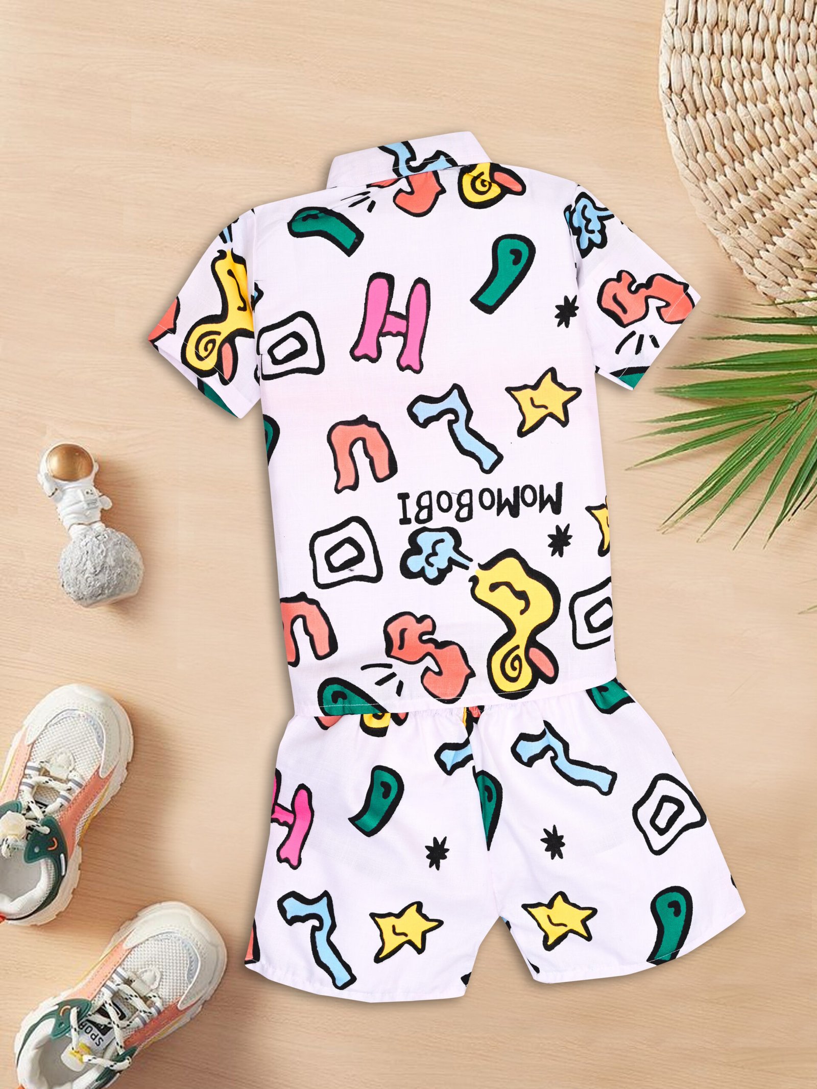 GODADI WALA Kidswear present a new born baby 1 pcs Cloth Pair set (WHITE ABCD DESIEN) - Image 5