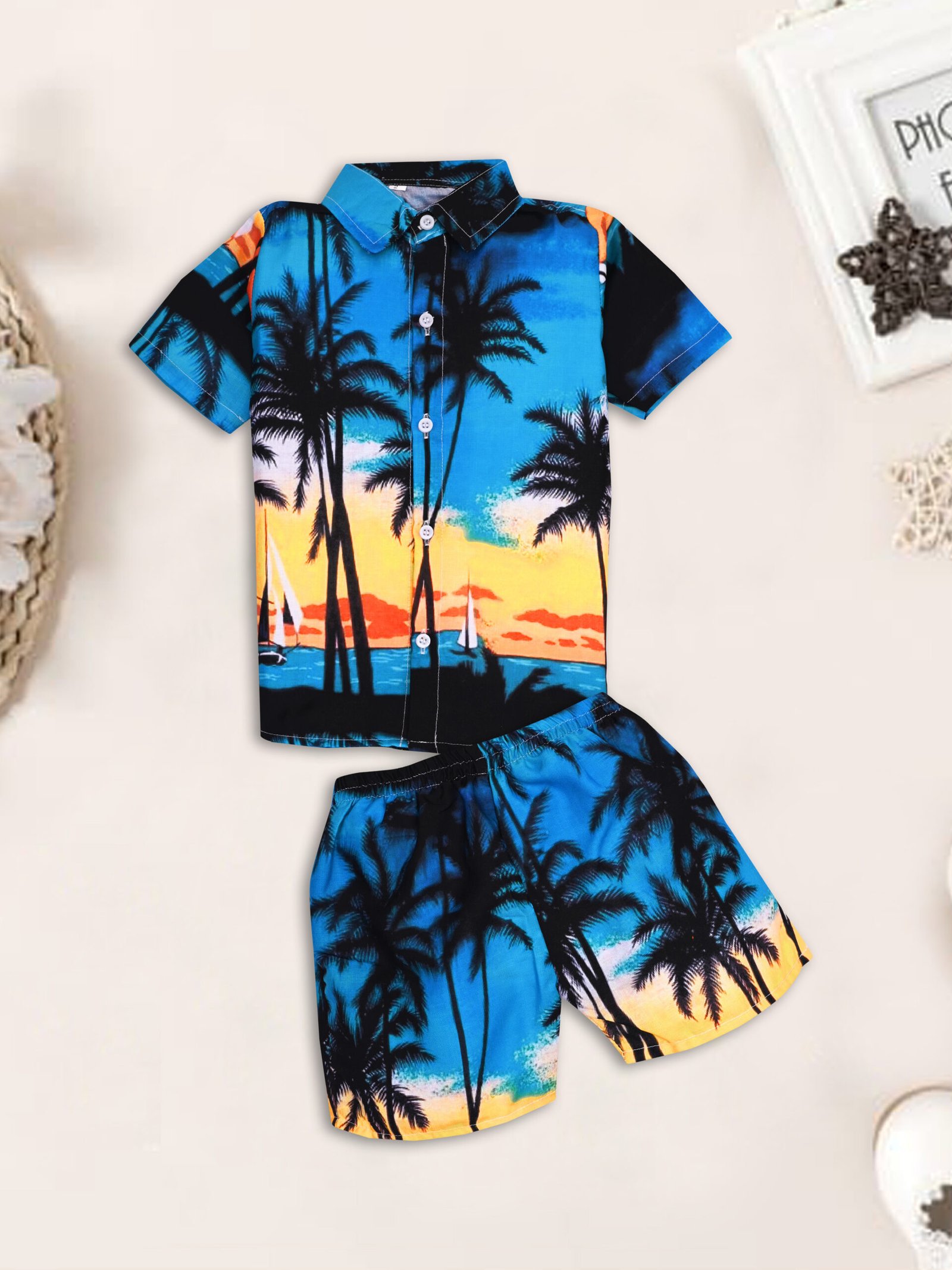 GODADI WALA Kidswear present a new born baby 1 pcs Cloth Pair set (BLACK BEACH DESIEN)