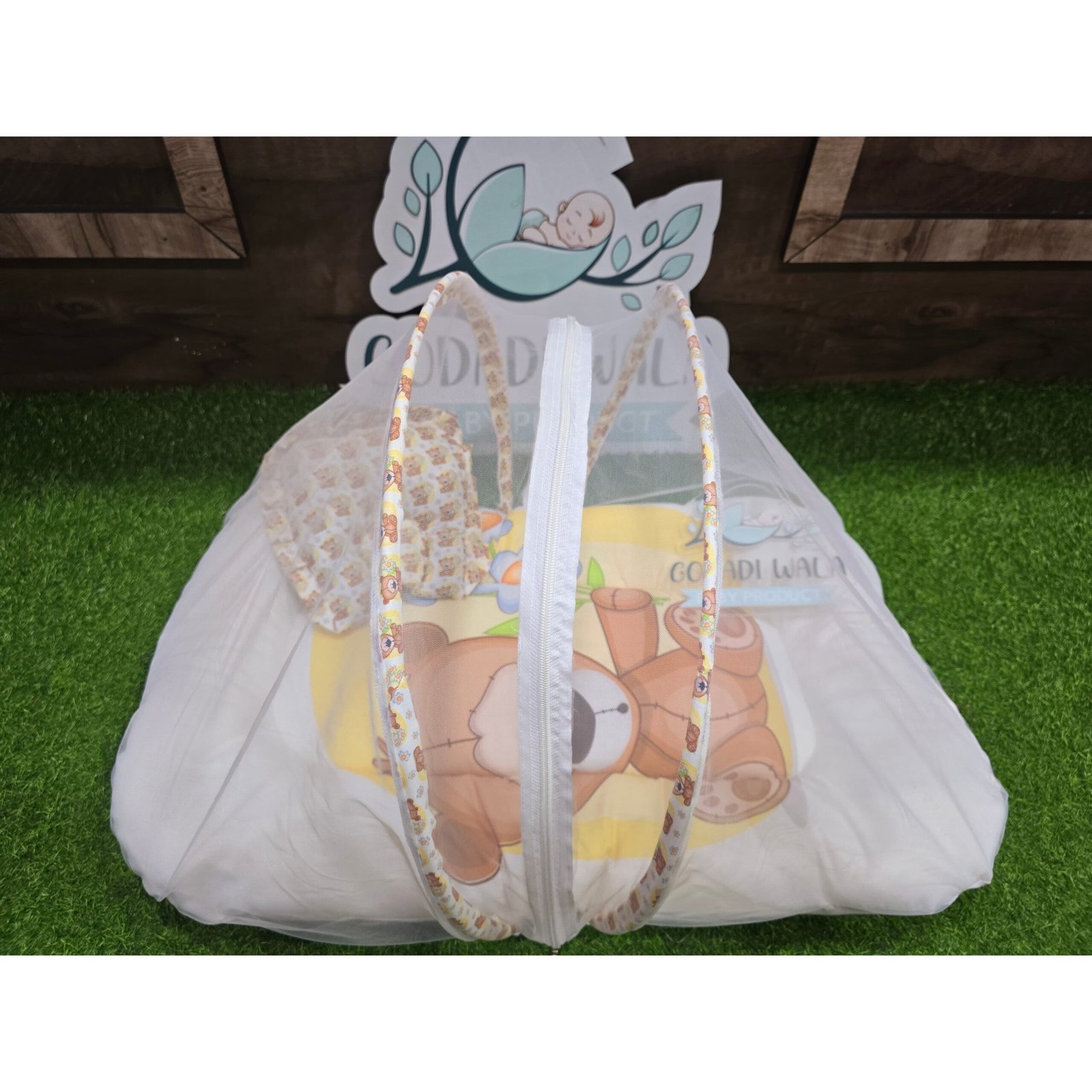 GODADIWALA COMBO OF BABY MATTRESS WITH NET | SLEEPING BAG | 9 PCS BEDDING SET(0-6 MONTHS) - Image 8