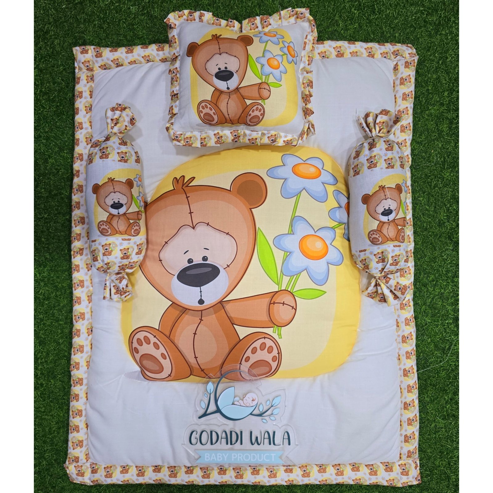 GODADIWALA COMBO OF BABY MATTRESS WITH NET | SLEEPING BAG | 9 PCS BEDDING SET(0-6 MONTHS) - Image 2