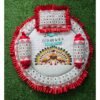 GODADI WALA baby Embroidery 4 Pcs Round Godadi Set (Morpankh) (red)