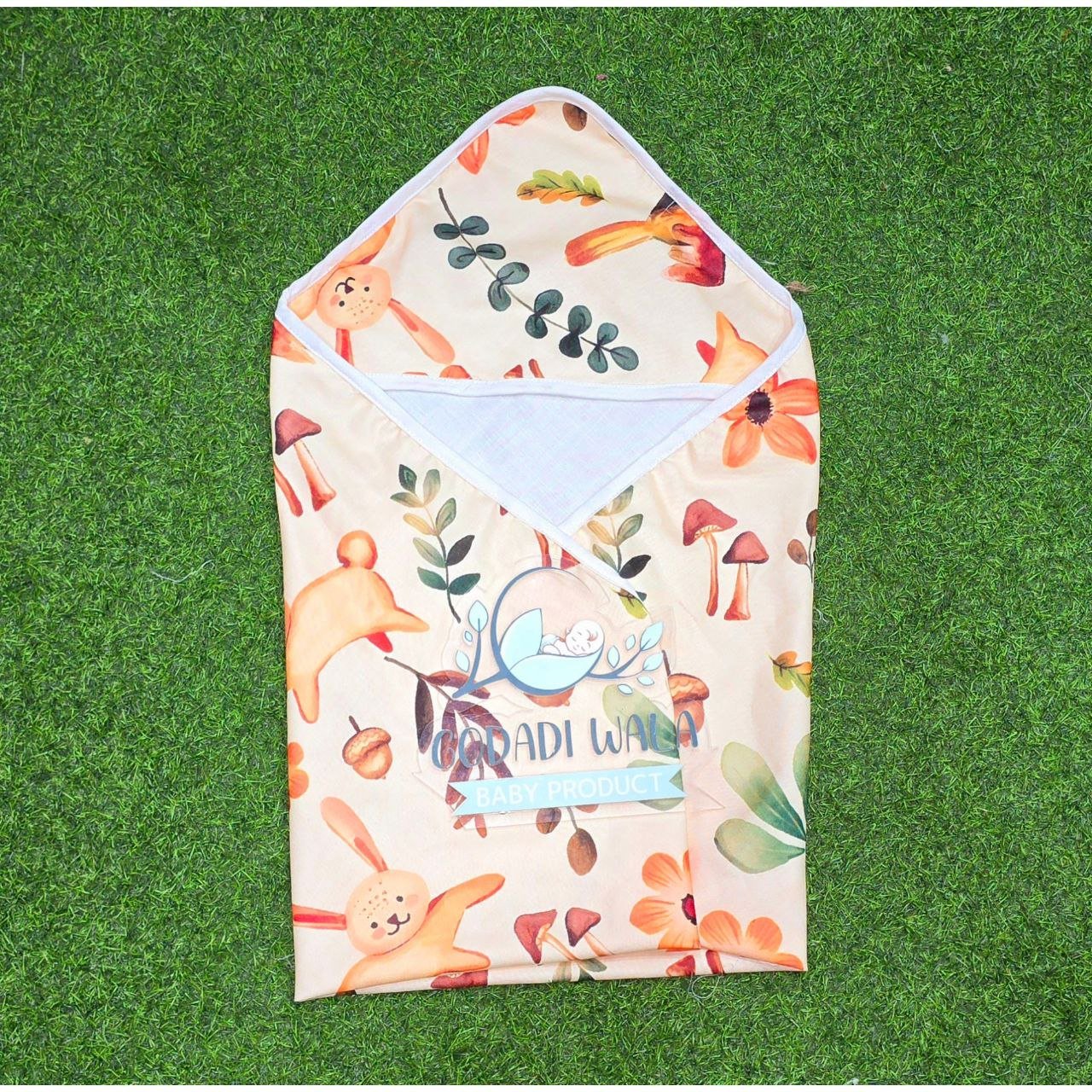 Godadi Wala Baby Bedding Set Embroidery with Digital Rabbit set (0-10)Months (Multi) - Image 2